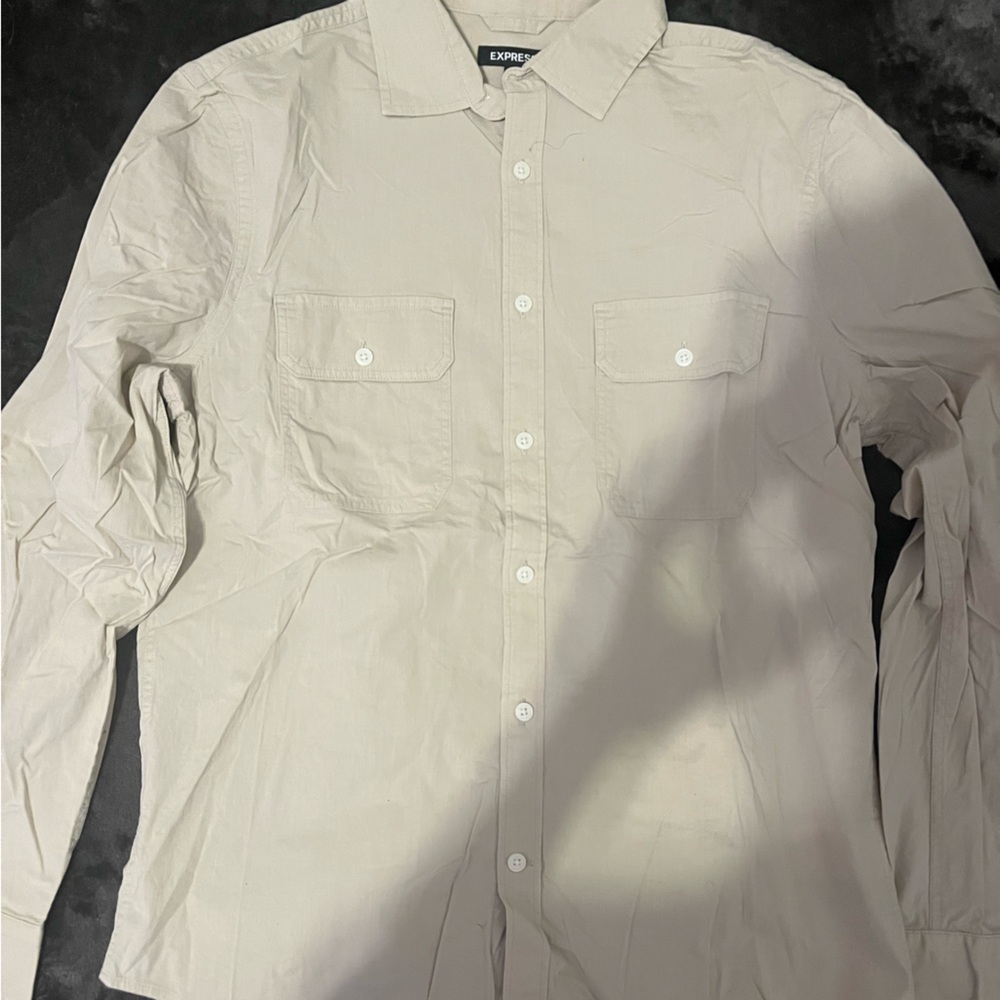 Beige Men’s Long Sleeve Express Shirt
